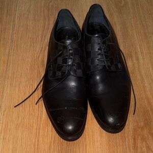 Louis Vuitton Black Checkered Oxfords